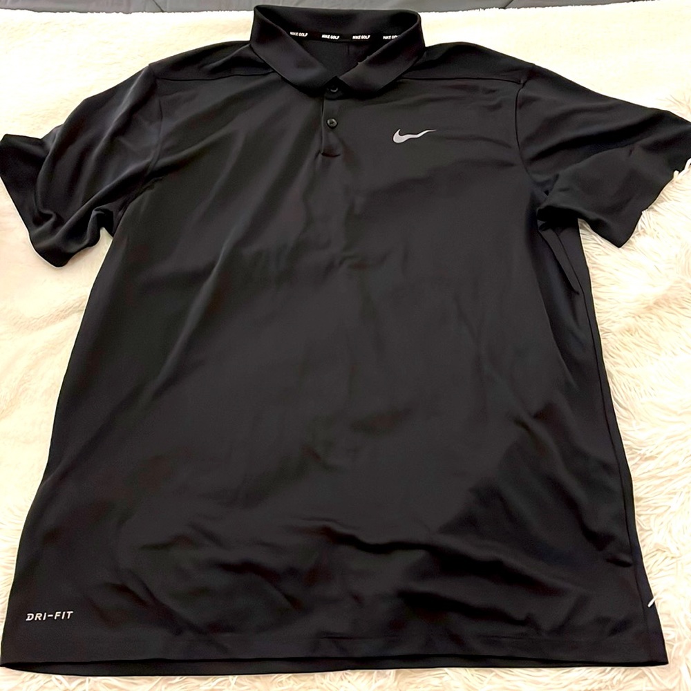 Nike Golf Mens Polo Size XL Black Dri-fit
